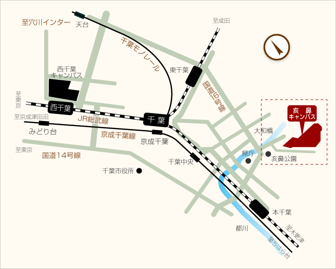 亥鼻キャンパス周辺マップ